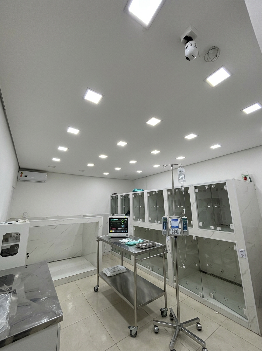 Estrutura de internação e suporte da clínica veterinária LumeCare